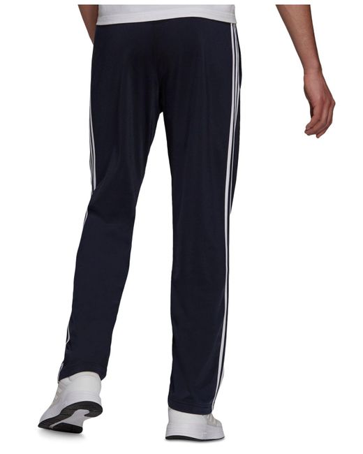 adidas Primegreen Essentials Warm-up Open Hem 3-stripes Track Pants in Blue  for Men | Lyst