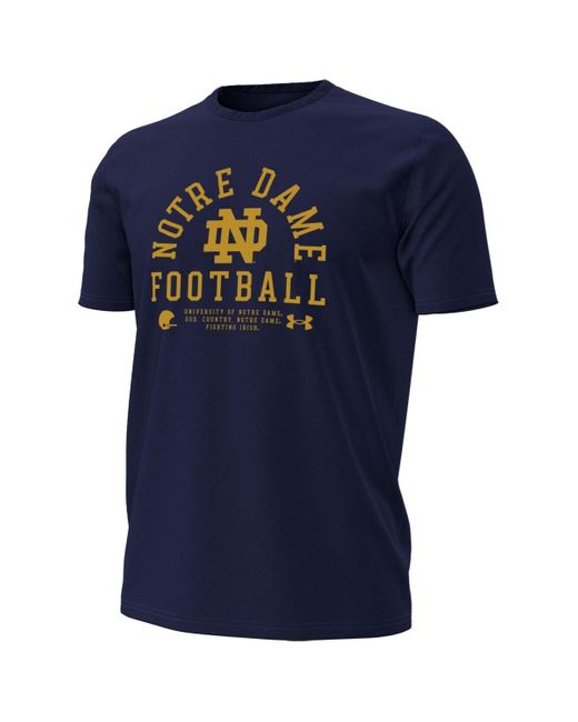 Under Armour Blue Notre Dame Fighting Irish 2025 Sideline Football Performance T-shirt for men