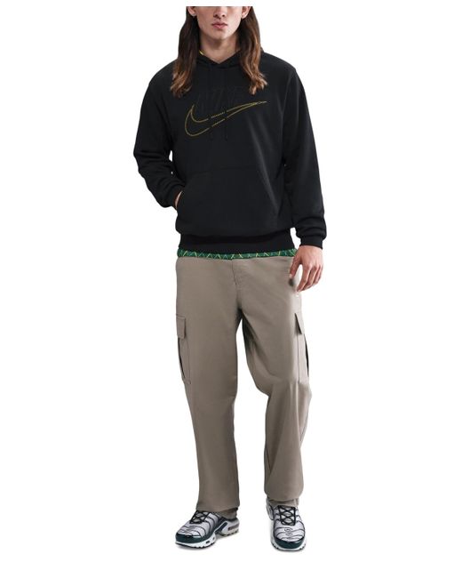 Nike Black Club Fleece Athletic-fit Logo Hoodie for men