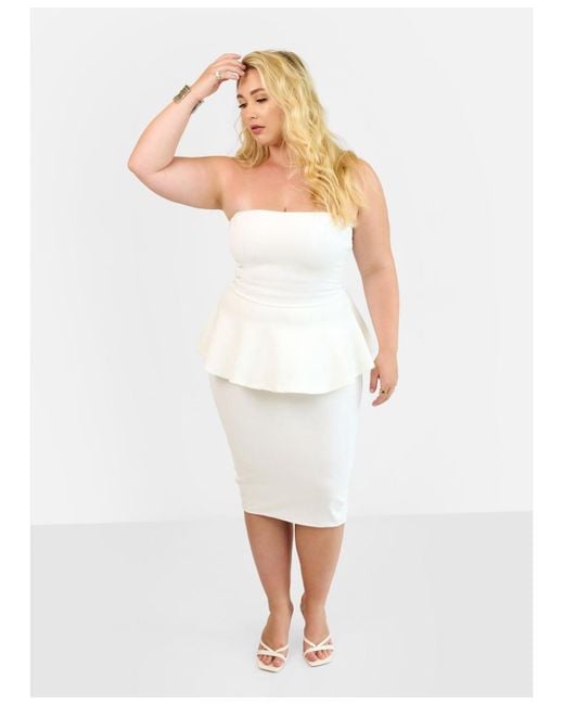 Rebdolls White Plus Size Peplum Top