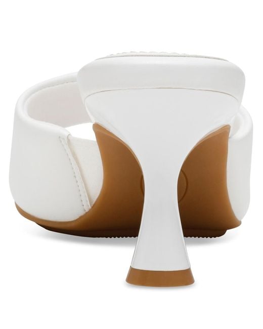 Anne Klein White Jerilyn Square Toe Mule Dress Sandals