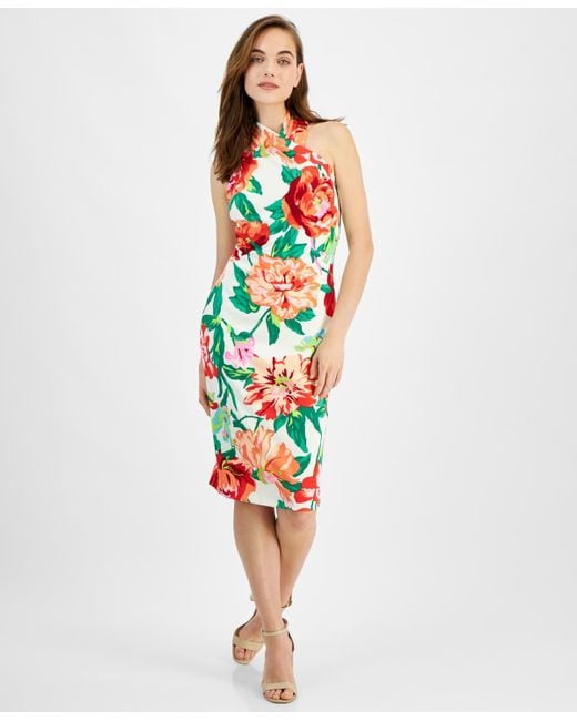 Rachel Roy White Harland Floral-print Midi Dress