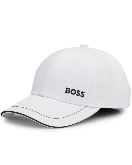 Boss White Boss By Logo Detail Cotton-twill Cap for men