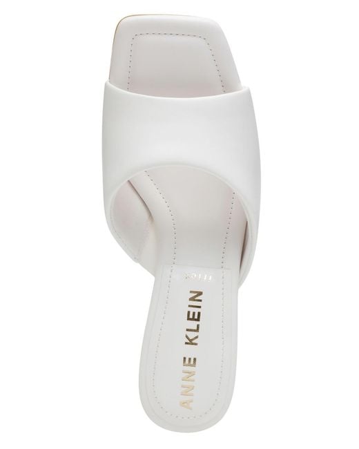 Anne Klein White Jerilyn Square Toe Mule Dress Sandals