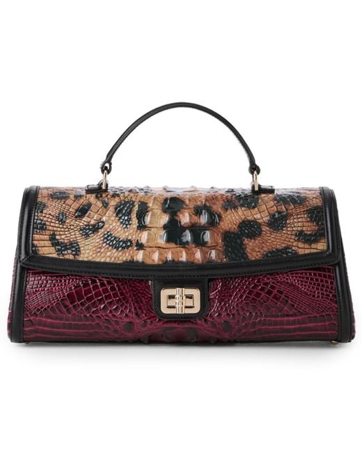 Brahmin Brown Dayan Small Leather Towers Satchel