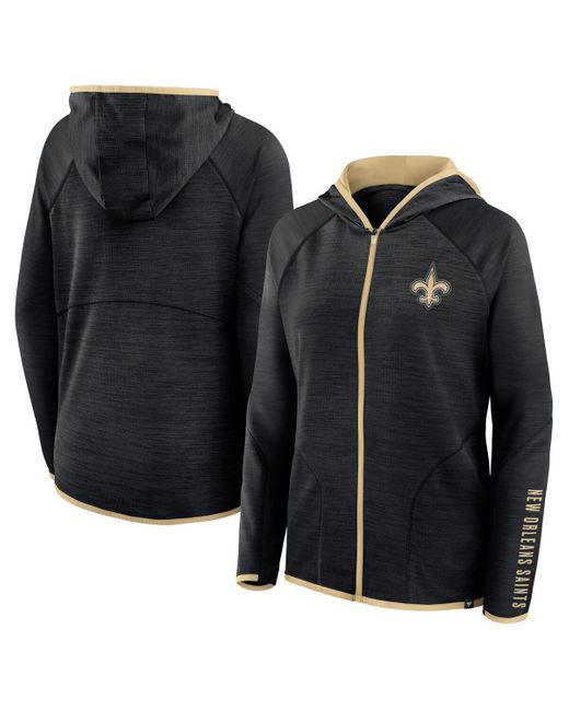 Fanatics Black New Orleans Saints Redzone End Around Pass Raglan Full-zip Hoodie