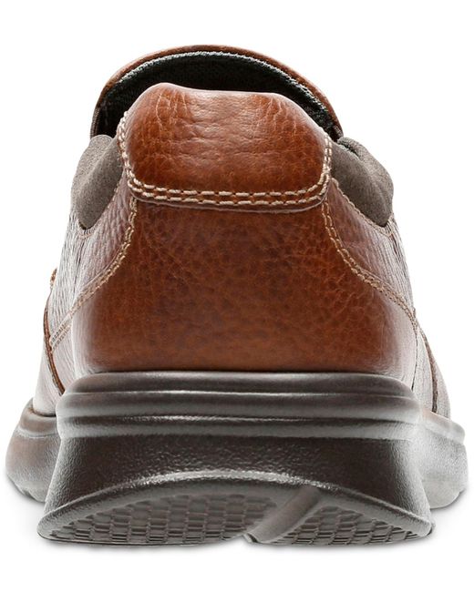 Clarks Brown Cotrell Free Leather Slip-ons for men