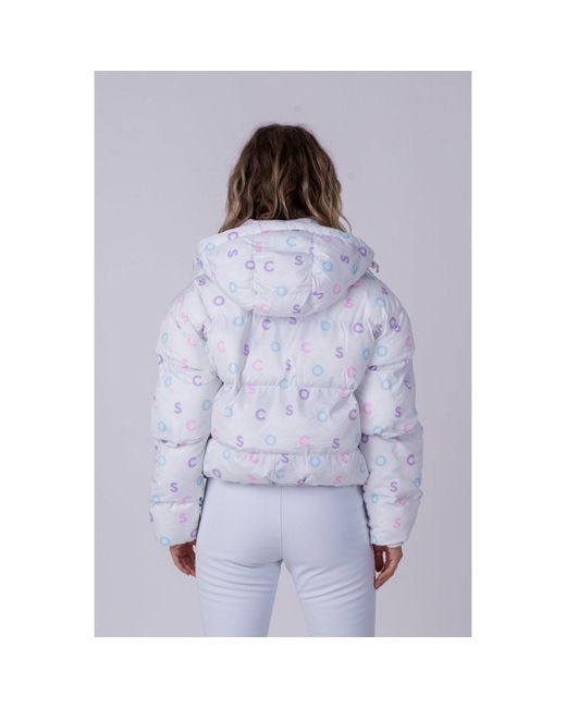OOSC White Print Chic Puffer Jacket