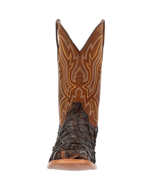 Durango Premium Exotics Dark Brown Pirarucu Western Boot for men