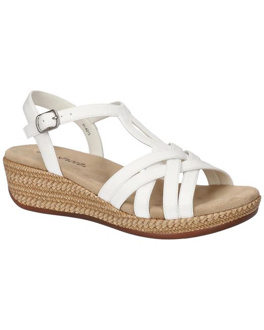 Easy Street White Lua Wedge Heel Sandals