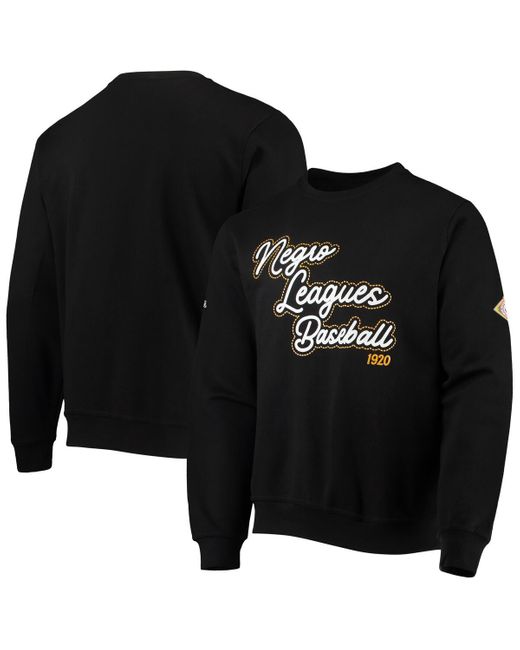 Stitches Black Negro League Baseball All-over Print Logo Pullover Hoodie for men