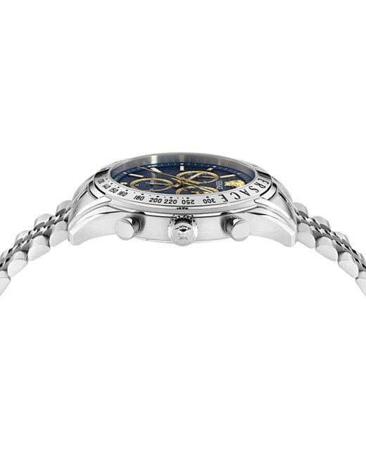 Versace Metallic Swiss Chronograph Steel Bracelet Watch 44mm for men