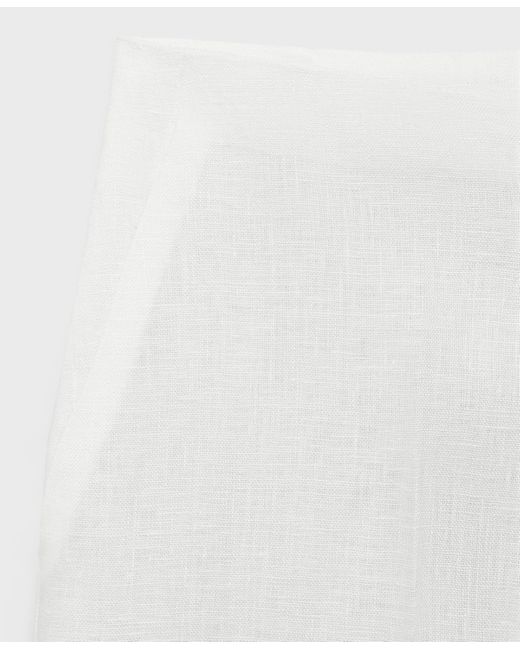 Mango White Straight-fit Linen Shorts