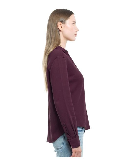 Wilt Purple Clothing Button Front Sweatshirt