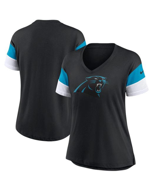 Nike Blue Carolina Panthers Team Logo Fashion Performance Tri-blend V-neck T-shirt