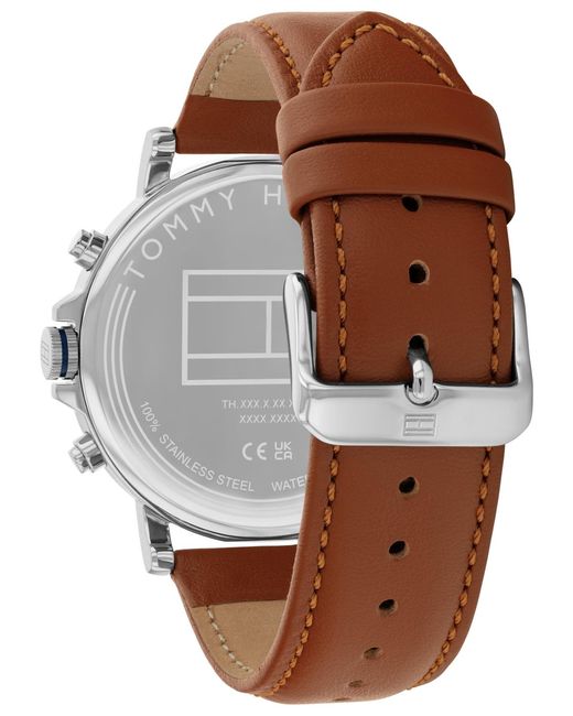 Tommy Hilfiger Blue Multifunction Leather Strap Watch for men