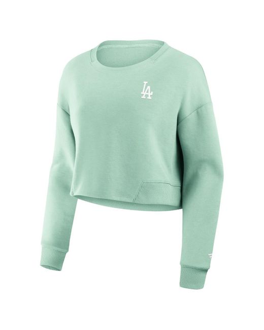 Fanatics Green Los Angeles Dodgers Studio Cropped Pullover Sweatshirt