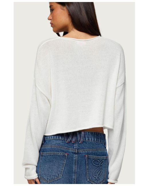 Edikted Gray Lobster Babe Oversized Knit Top