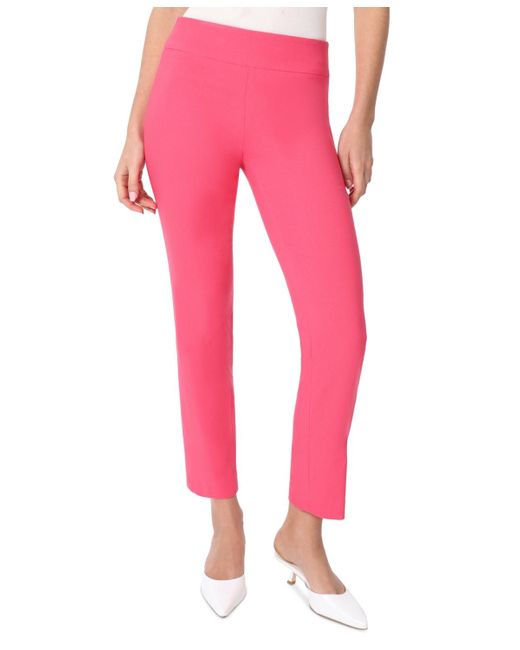Jones New York Pink Solid Stretch Twill Ankle Pants