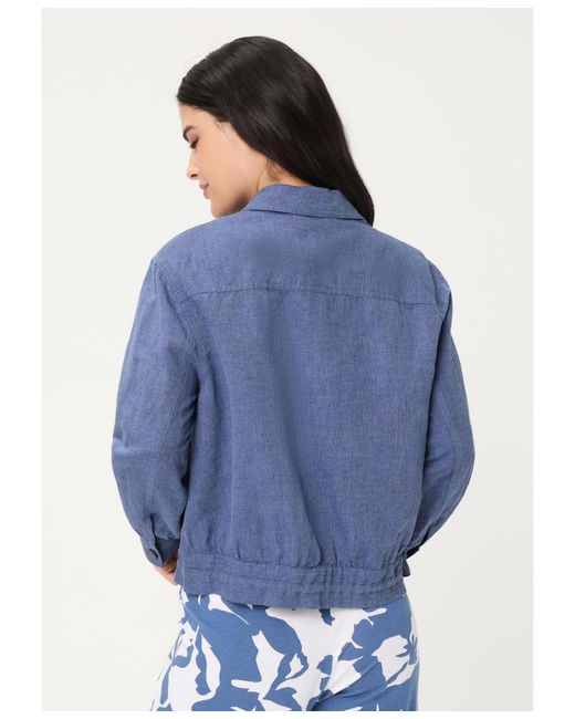 Olsen Blue Linen-cotton Jacket