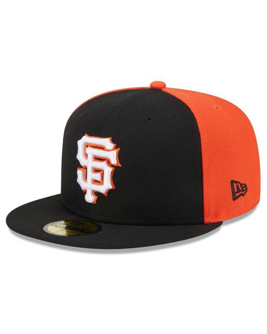 KTZ Black/orange San Francisco Giants Gameday Sideswipe 59fifty Fitted Hat for men