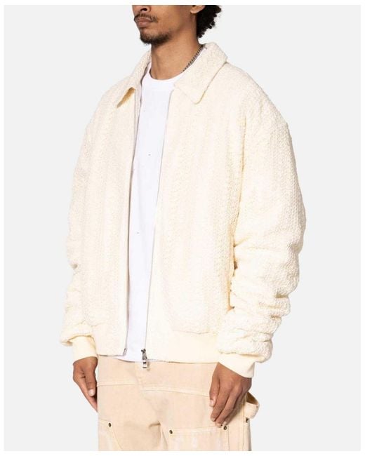 MNML Natural Crochet Bomber Jacket for men