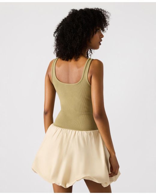 Steve Madden Natural Bubble Linnea Mixed-media Mini Dress