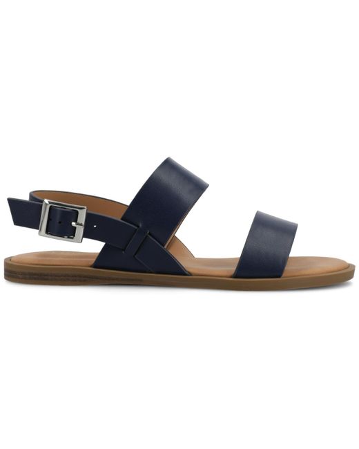 Journee Collection Blue Lavine Round Toe Flat Sandals
