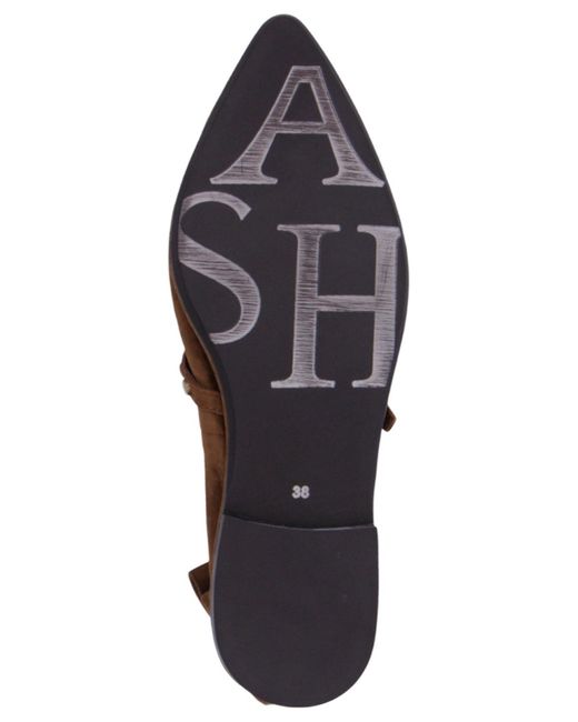 Ash Brown Bella Studs Slip-on Flats