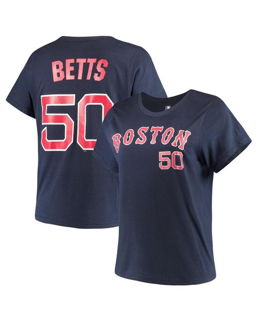 Majestic Blue Mookie Betts Boston Red Sox Team Name Number T-shirt