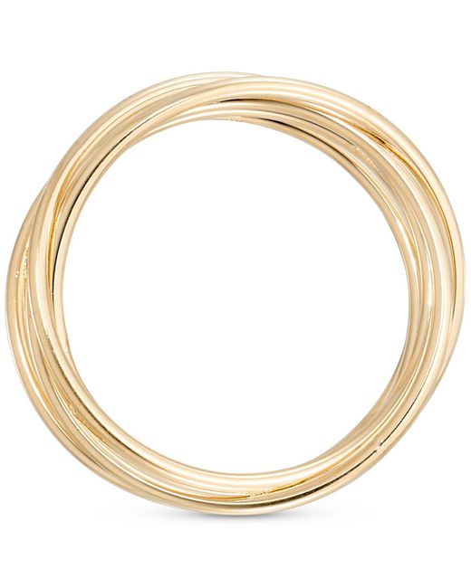 Macy's Metallic Polished Interlocking Multirow Crossover Statement Ring