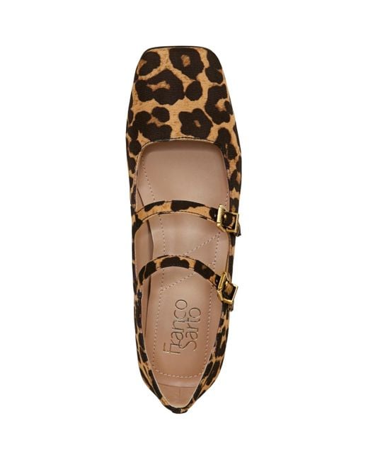 Franco Sarto Brown Tesoro Square Toe Mary Jane Flats