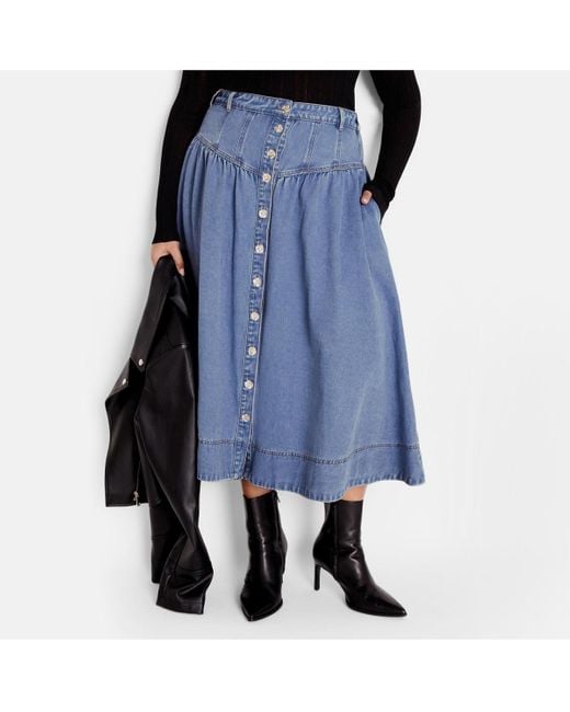 City Chic Blue Plus Size Ari Denim Skirt
