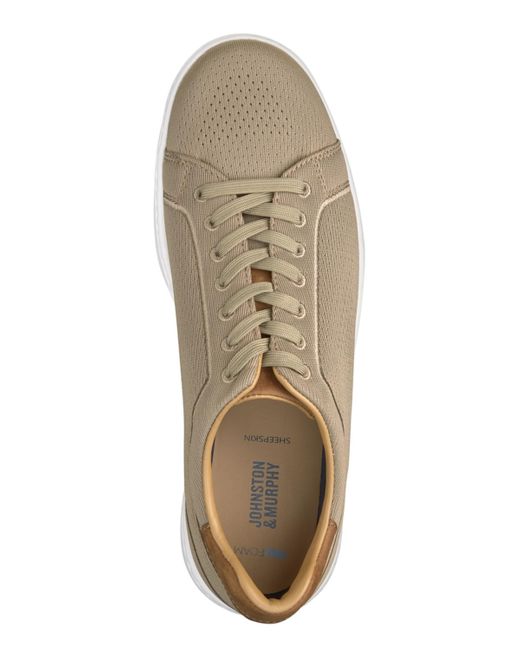 Johnston & Murphy White Daxton Knit Lace-up Sneakers for men