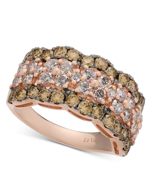 Le Vian Metallic Nude Diamond & Chocolate Diamond Scalloped Multirow Ring (2-1/4 Ct. T.w.