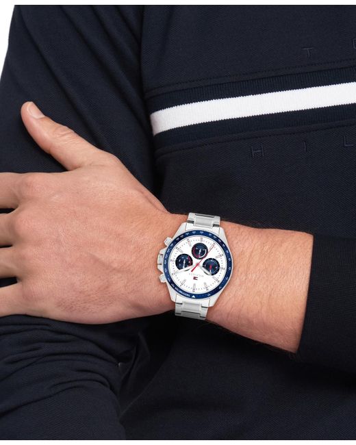 Tommy Hilfiger Blue Multifunction Tone Stainless Steel Bracelet Watch for men