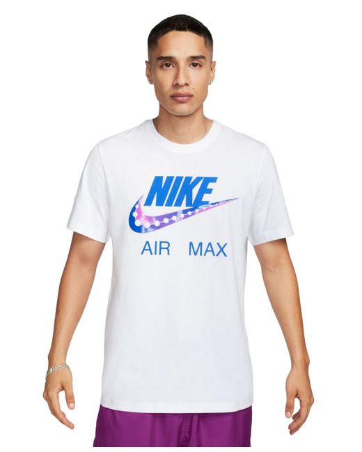 Nike White Sportswear Athletic-fit Air Max Logo Graphic T-shirt for men