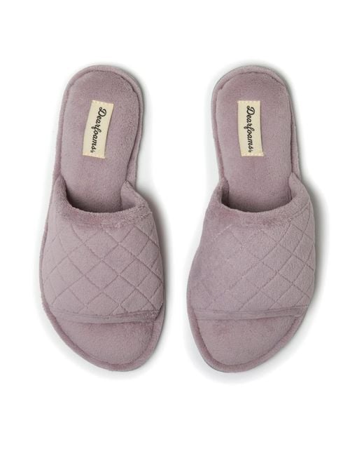 Dearfoams Gray Microfiber Terry Slide Slipper