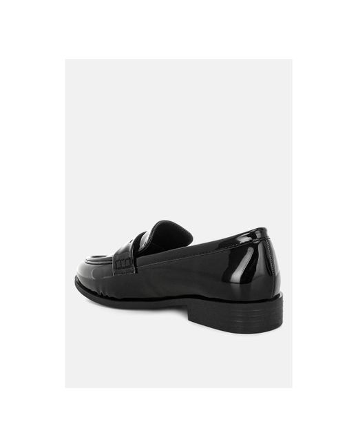 LONDON RAG Black Mogul Penny Strap Detail Loafer