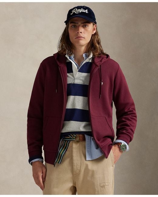 Polo Ralph Lauren Red Double-knit Full-zip Hoodie for men