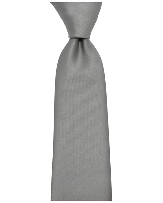 DKNY Gray Satin Solid Slim Tie for men