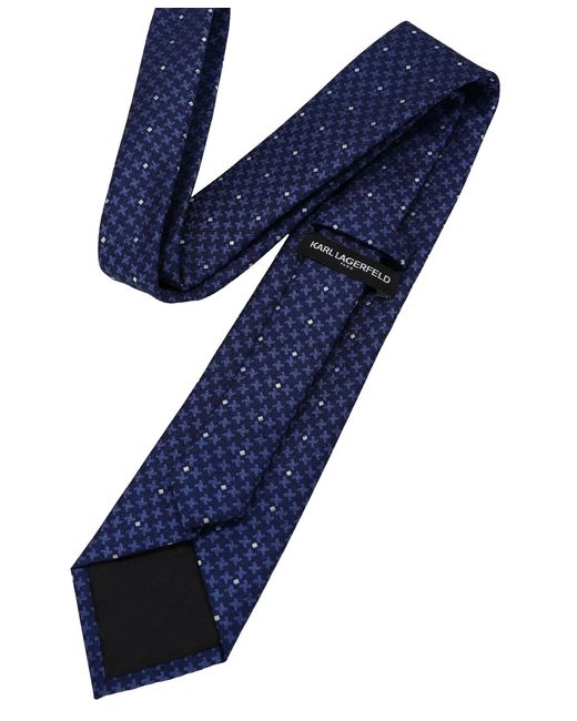 Karl Lagerfeld Blue Geometric Pattern Classic Tie for men