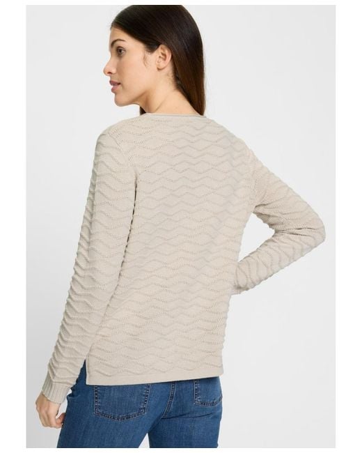 Olsen White Novelty Stitch Pullover