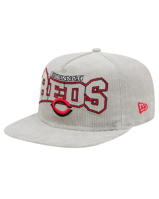 KTZ Gray Cincinnati Reds Corduroy Golfer Snapback Hat for men