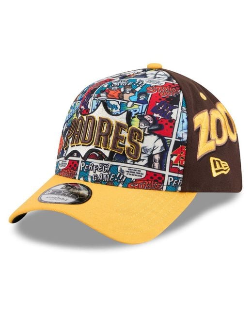 KTZ Multicolor Brown/gold San Diego Padres 2025 Mlb Diamond Hero Edition A-frame 9forty Adjustable Hat for men