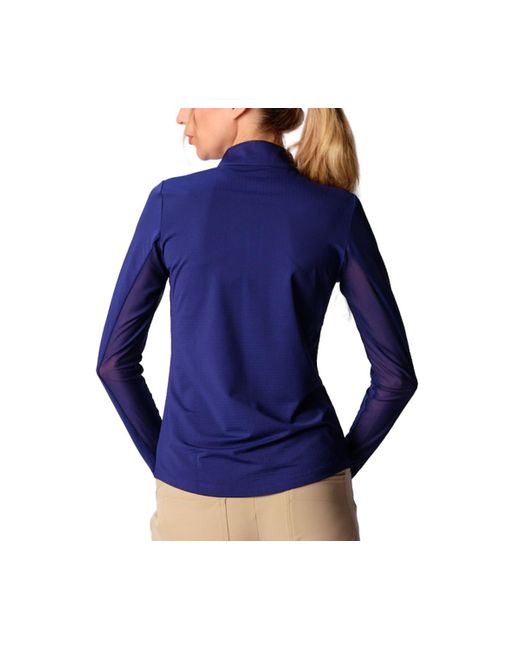 G Lifestyle Clothing Blue Long Sleeve Miock Neck Top White Xsmall