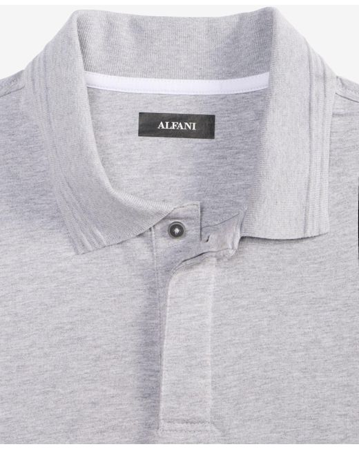 Alfani White Regular-fit Mercerized Polo Shirt for men