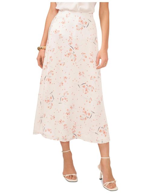 Vince Camuto Pink Pull-on Floral Print Maxi Skirt
