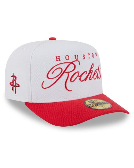 Kd Rockets Hat KTZ White/red Houston Rockets 2025 Nba Draft A-frame 59fifty Fitted Hat ...
