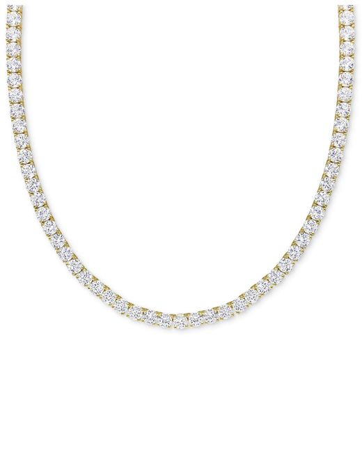 Macy's Metallic Lab Grown White Sapphire Tennis Necklace (33 Ct. T.w.